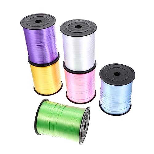 Anneome 6 Rollen Bunte Curling Bänder Yards Geschenkband für Ballon Dekorationen Hochzeiten Partys und Kreative Bastelprojekte von Anneome