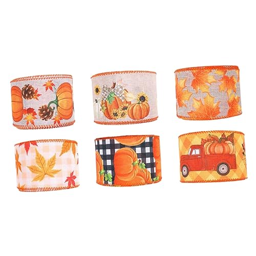 Anneome 6 Rollen Herbstdekoration Ribbons Langlebiges Stoffband mit Kürbis zum Verpacken und Dekorieren für Erntedankfest und Partys Vielseitig Einsetzbar und Einfach zu Lagern Anneome 6 Rollen Herbstdekoration Ribbons Langlebiges Stoffband mit Kürbis zum Verpacken und Dekorieren für Erntedankfest und Partys Vielseitig Einsetzbar und Einfach zu Lagern von Anneome