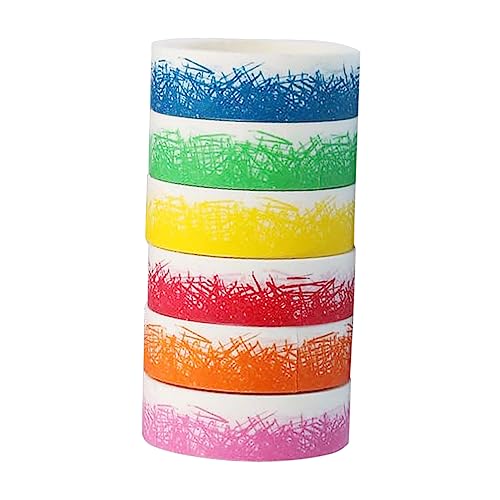 Anneome 6 Rollen Washi Tape Dekoratives Masking Tape für Diy Bastelprojekte Fuß Lange Wiederverwendbare Klebebänder Warmen Farben für Scrapbooking Journaling und Persönliche Gestaltung von Anneome