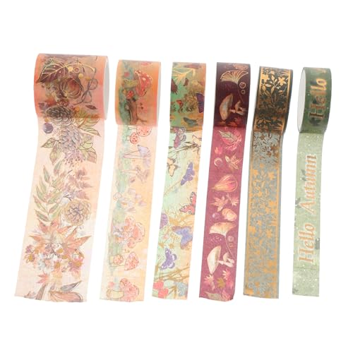 Anneome 6 Rollen Washi Tape mit Dekoratives Klebeband für Scrapbooking Diy Bastelprojekte und Geschenkverpackung pro Rolle Dünnes Design für Kreative Gestaltung von Anneome