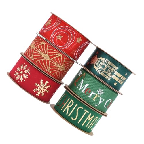 Anneome 6 Rollen Weihnachtsband Breit Drahtkanten Geschenkband mit Goldfolie für Verpackung Bastelarbeiten Schleifen DIY Weihnachtsdekorationen und Festliche Verpackungen Anneome 6 Rollen Weihnachtsband Breit Drahtkanten Geschenkband mit Goldfolie für Verpackung Bastelarbeiten Schleifen DIY Weihnachtsdekorationen und Festliche Verpackungen von Anneome