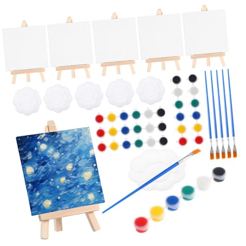 Anneome 6 Sätze Mini Staffelei Teiliges Mini Ölmalerei Kit mit Leinwänden Pinseln und Farbpalette für Bastel Party und Kreative Aktivitäten Anneome 6 Sätze Mini Staffelei Teiliges Mini Ölmalerei Kit mit Leinwänden Pinseln und Farbpalette für Bastel Party und Kreative Aktivitäten von Anneome