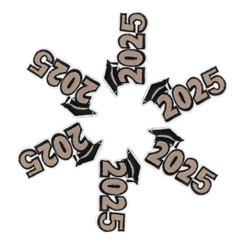 Anneome 6 Stück Bügelbilder Graduation Patches zum Aufbügeln Bestickte Textilapplikationen für Kleidung und Hüte DIY Stickabzeichen für Abschlussfeiern und Partydekorationen von Anneome