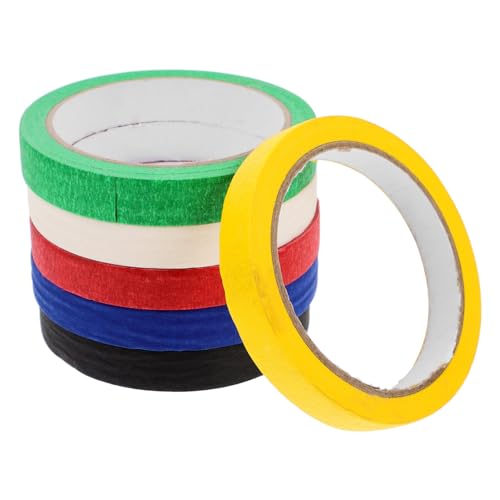 Anneome 6 Stück Farbiges Washi-tape Aquarellband Für Papier Weihnachts-washi-tape Fallendes Washi-tape Kunstband Trocken Abwischbares Klebeband Farbiges Abdeckband Erweitertes Krepppapier von Anneome