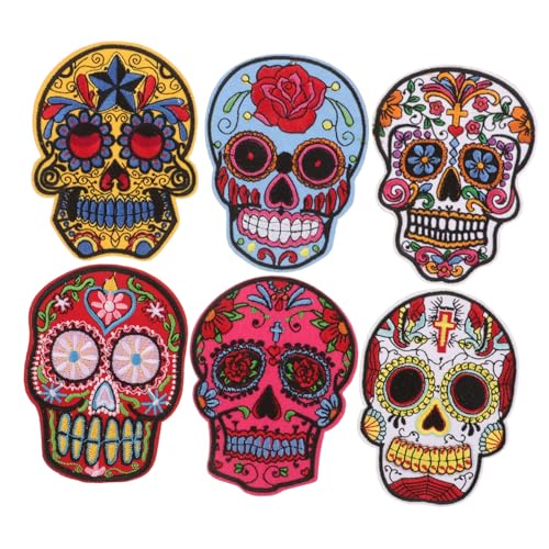 Anneome Modische Gothic- -patches 6 Stück Bestickte Aufnäher Zum Aufnähen Für Kleidungsreparatur Und Dekoration von Anneome