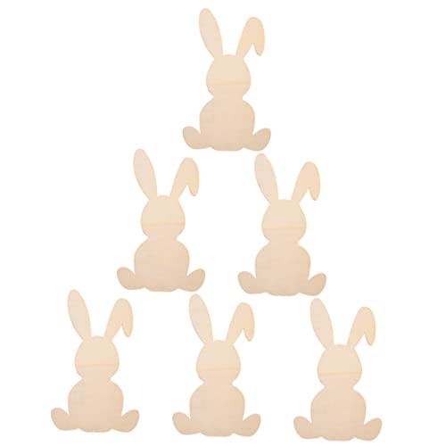 Anneome 6 Stück Osterhasen Holzscheiben Blanko Holzstückchen für DIY Deko Graffiti Bastelarbeiten für Ostern und Kreative Projekte von Anneome