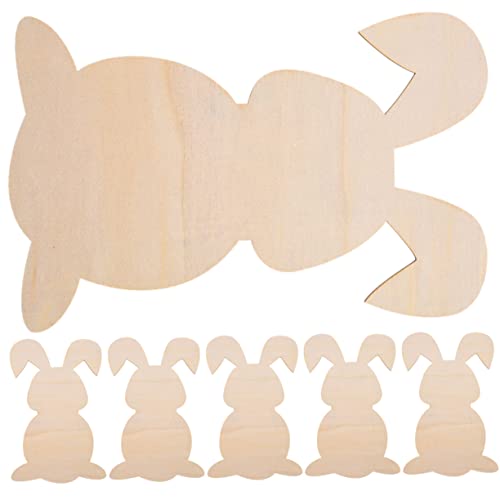 Anneome 6 Stück Osterhasen Holzscheiben DIY Dekorationen für Ostern Unlackierte Holzstücke Praktische Bastelmaterialien für Kreative Projekte Geeignet für Erwachsene von Anneome