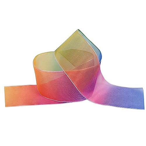 Anneome 6 Stück Regenbogen Bedrucktes Band Party Festival Gradient Stoffband Drapieren Schleife Schimmernd Chiffon Seide Heiraten Lila Band Dame Haarzubehör Für Frauen Stirnband von Anneome