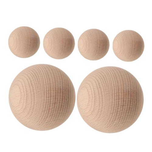 Anneome 6 Stück Teiliges Buchenholz Croquet-bälle Langlebig und Robust für Garten Rasen-spiele Leicht und Tragbar Perfektes Outdoor-sportzubehör für Familien und Freizeitspaß von Anneome