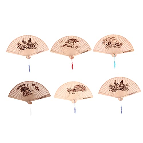 Anneome 6 Stück Teiliges Chinesische Holzfächer Handfächer mit Filigranen Ausschnitten Dekorative Faltbare Fächer für Hochzeit Bühnenrequisiten und Alltagsgebrauch Anneome 6 Stück Teiliges Chinesische Holzfächer Handfächer mit Filigranen Ausschnitten Dekorative Faltbare Fächer für Hochzeit Bühnenrequisiten und Alltagsgebrauch von Anneome