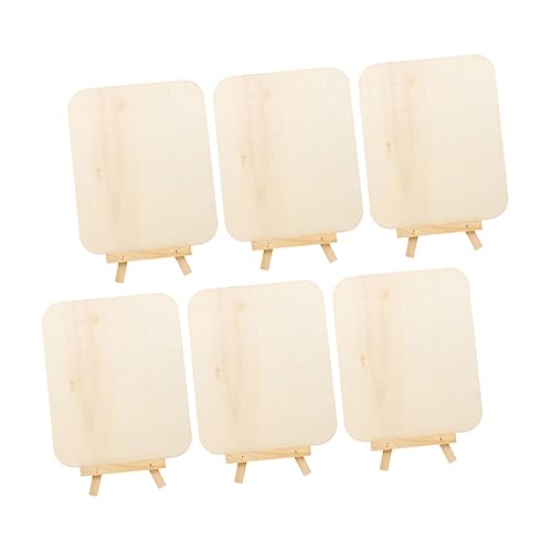 Anneome 6 Stück Teiliges DIY Malbrett für Kreative Holzmalerei Graffiti Display Boards Sicher für Bastelprojekte Stabiler Holzhalter für Vorschule und Kreative Aktivitäten von Anneome