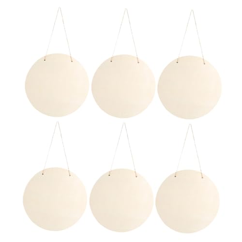 Anneome 6 Stück Teiliges Runde Unbehandelte Holztafeln zum Basteln DIY Holzschilder Blanko für Malen Gravieren Dekorieren Geeignet als Türhänger Tischdeko Geschäfts und Wohnraumgestaltung von Anneome