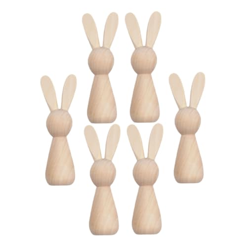Anneome 6 Stück Teiliges Unbemalte Holzhasen zum Bemalen Kreative DIY Osterdekoration Naturbelassene Holzfiguren mit Niedlichem Kaninchen Design für Erwachsene zum Basteln und Gestalten Anneome 6 Stück Teiliges Unbemalte Holzhasen zum Bemalen Kreative DIY Osterdekoration Naturbelassene Holzfiguren mit Niedlichem Kaninchen Design für Erwachsene zum Basteln und Gestalten von Anneome