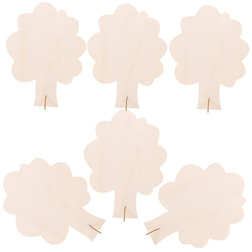 Anneome 6 Stück Teiliges Unbemalter Holzbaum Ausschnitte für Diy Projekte Unfertige Holzdeko zum Bemalen für Bastelarbeiten und Kreative Gestaltung für Junge Mädchen von Anneome
