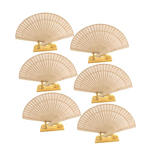Anneome 6 Stück Teiliges Vintage Holz Fächer Gefalteter Handgehaltener Holzfächer mit Hohlornamenten Faltbar Duftend Geeignet für Tanz Hochzeit Sommergebrauch Anneome 6 Stück Teiliges Vintage Holz Fächer Gefalteter Handgehaltener Holzfächer mit Hohlornamenten Faltbar Duftend Geeignet für Tanz Hochzeit Sommergebrauch von Anneome