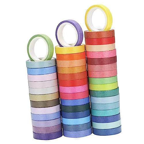 Anneome 60 Rollen Einfarbiges Klebeband Maskierung Müll Teller Aufkleber Washi Tape Zum Verpacken Von Geschenken Dünne Washi-tapes Diy Washi Tapes Washi -bänder Japanisches Papier von Anneome