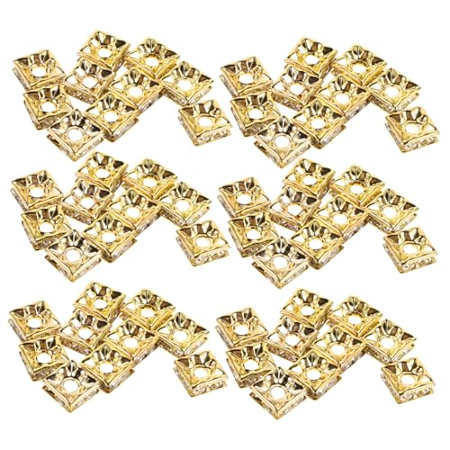 Anneome 60 Stück Goldene Kubische Zirkonia Perlen Quadratisch Glänzend Schmuck Spacer Perlen für Halsketten Armbänder Schlüsselanhänger DIY Schmuckzubehör Leicht Langlebig Anneome 60 Stück Goldene Kubische Zirkonia Perlen Quadratisch Glänzend Schmuck Spacer Perlen für Halsketten Armbänder Schlüsselanhänger DIY Schmuckzubehör Leicht Langlebig von Anneome