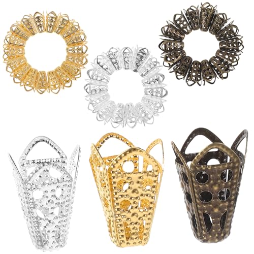 Anneome 60 Stück Perlenkappen Blütenform Diy Schmuckzubehör Vintage Perlenkappen Stabilem Material für Armbänder und Kreative Bastelprojekte von Anneome