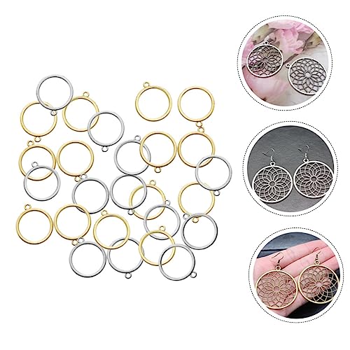 Anneome 60 Stück Runde Bezel für Schmuck DIY Offene Rückseite Anhänger für Ohrringe Armbänder Bezel Tray Weiß Gold Vielseitige Schmuckherstellung von Anneome