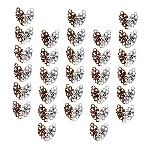 Anneome 60 Stück Teiliges Retro Blüten Charms in Antikbronze und Antiksilber Doppelte Lochverbinder für DIY Schmuckherstellung Blumenanhänger für Halsketten und Armbänder Anneome 60 Stück Teiliges Retro Blüten Charms in Antikbronze und Antiksilber Doppelte Lochverbinder für DIY Schmuckherstellung Blumenanhänger für Halsketten und Armbänder von Anneome
