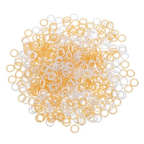 Anneome 600 Stück Gedrehte Offene Sprung Ringe Silber Goldfarbene Metallverbinder mit Facettiertem Design Einfach zu Öffnende Schmuckkomponenten für DIY Ohrringe Halsketten und Anneome 600 Stück Gedrehte Offene Sprung Ringe Silber Goldfarbene Metallverbinder mit Facettiertem Design Einfach zu Öffnende Schmuckkomponenten für DIY Ohrringe Halsketten und von Anneome