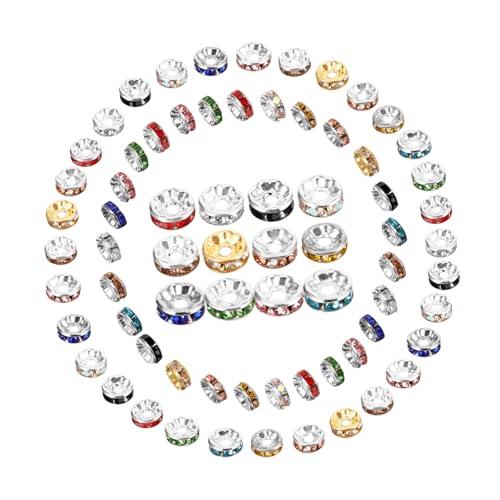 Anneome 600Stücke Strass Abstandsperlen für Schmuckherstellung DIY Basteln Bunte Perlen Glitzernde Distanzperlen für Armbänder und Ohrringe Langlebig und Vielseitig Einsetzbar von Anneome