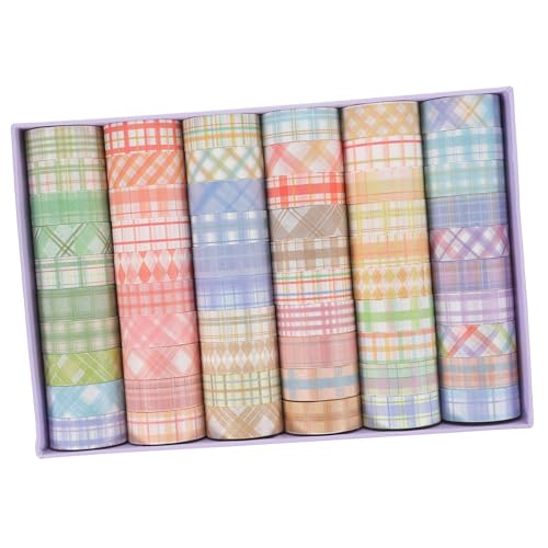 Anneome 60Rollen Washi Tape Set Kariertes DIY Dekoratives Klebeband für Scrapbooking Journal Geschenkverpackung und Bastelprojekte Leicht Platzsparend und Vielseitig von Anneome