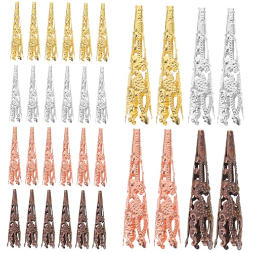 Anneome 60Stücke Trompetenblumen Perlenkappen für Schmuckherstellung Metall Endkappen für Armbänder und Ohrringe DIY Zubehör Ergänzung für Persönliche Designs von Anneome
