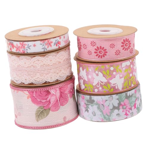 Anneome 6Rollen Blumenmuster Geschenkband Doppelseitiges Kleiderband Zuschneidbares Mehrzweck Dekoband Für Festivals Und Bastelarbeiten Für Hochzeiten Anneome 6Rollen Blumenmuster Geschenkband Doppelseitiges Kleiderband Zuschneidbares Mehrzweck Dekoband Für Festivals Und Bastelarbeiten Für Hochzeiten von Anneome