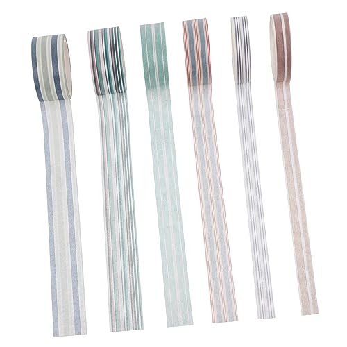 Anneome 6Rollen DIY Washi Tape Dekoratives Klebeband mit Streifen für Scrapbooking Notizbücher und Kunstprojekte Robustes Vielseitiges Tape für Bastelideen Anneome 6Rollen DIY Washi Tape Dekoratives Klebeband mit Streifen für Scrapbooking Notizbücher und Kunstprojekte Robustes Vielseitiges Tape für Bastelideen von Anneome