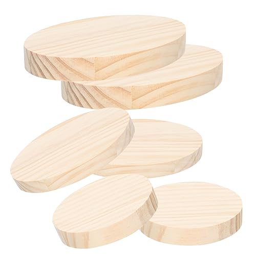 Anneome 6Stücke Holzplatten für Bastelarbeiten Unvollendete Holzbasis für Figuren DIY Holzscheiben für Malerei Gravur und Kreative Projekte von Anneome