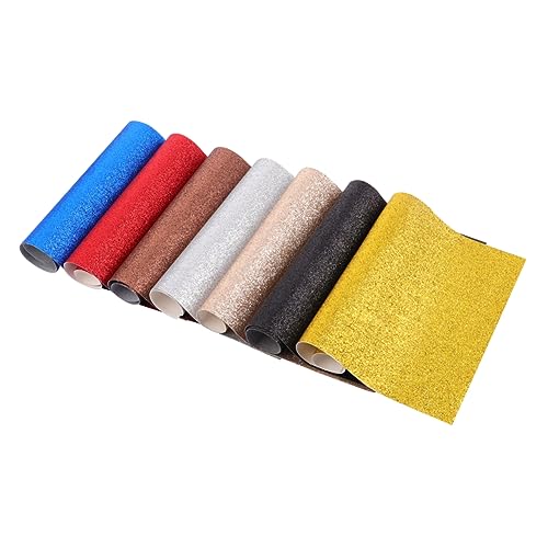 Anneome 7 Stück Glitzer-zwiebel-rosa-leder Diy -stoff Leder Stoff Glitzerlederstoff Zur Dekoration Pu-ledergewebe Diy-material Glänzender Glitzer-pailletten-stoff Glitzernder Lederstoff von Anneome