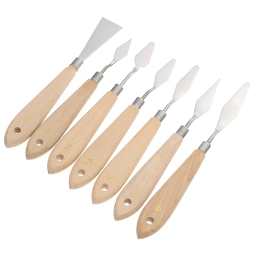 Anneome 7 Stück Teiliges Malspateln und Holz Ölmalerei und Gouache Schaber Malzubehör für Künstler und Hobbyisten Tragbar und Langlebig von Anneome