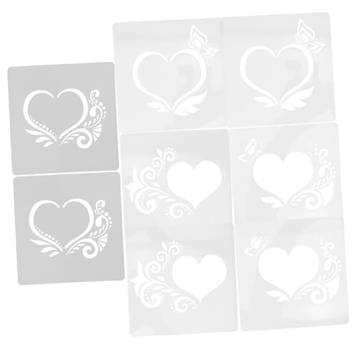 Anneome 8 Blatt Herz Malschablonen Wiederverwendbare Sprühmalvorlagen Pet für Valentinstag Dekoration und Diy Kunstprojekte Waschbar und Langlebig von Anneome
