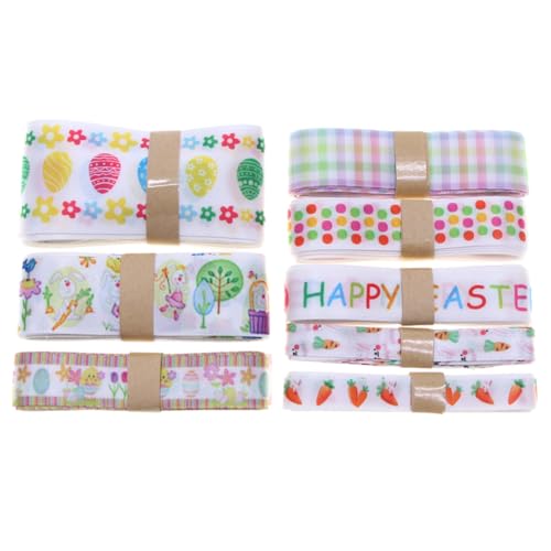 Anneome 8 Rollen Osterband für Verpackung Vielseitiges Bastelband mit Motiven Geschenkband für Frühlingsdekoration und Diy Projekte Gemischte Stile von Anneome