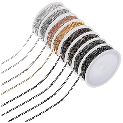 Anneome 8 Rollen handgefertigte Kreuzkette schmuckherstellung schmuck machen jewelry chain Schmuck Dekorationskette Halskette pullover kette DIY kette Bastelkette selber machen Eisen von Anneome
