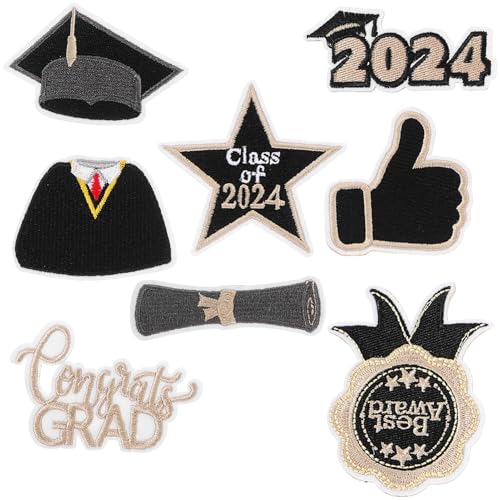 Anneome 8 Stück Teiliges Abschluss Stickerei Patch Set Aufbügelbare Flicken für Kleidung Taschen und Dekorationen Diy Accessoires für Graduierungen von Anneome