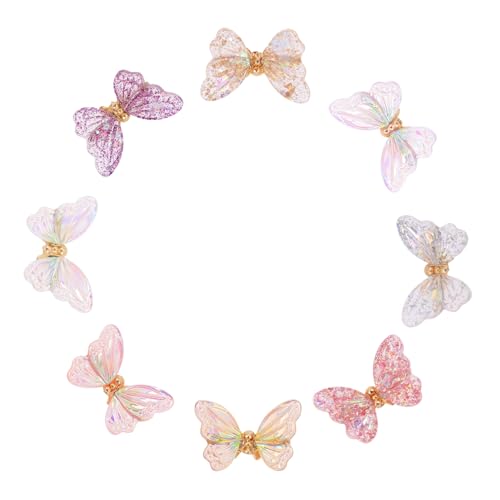 Anneome 8 Stück Teiliges Schmetterling Nail Art Charms Bunte Glänzende Nagelverzierung für Kreative Maniküre Geeignet für Zuhause und Professionelle Nagelkunst Modisch und Auffällig von Anneome