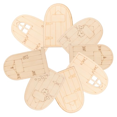 Anneome 8 Stück kreative Holztür Türen Tür Kranz Dekorationen Wandgemälde Auslauf Verzierung basteln Türverzierung Leeres ausmalen Türhandwerk ausmalen leere Türdekoration Beige von Anneome