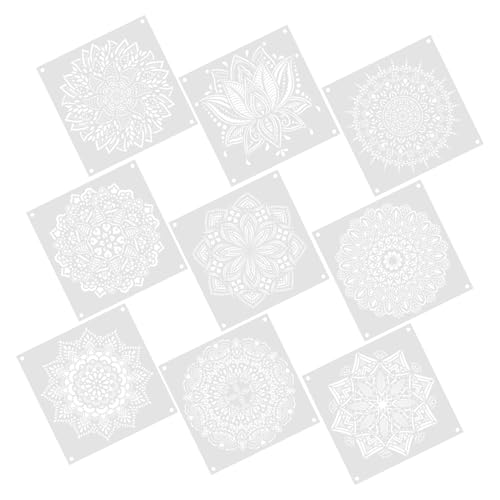 Anneome 9 Blätter Diy Mandala Schablonen Wiederverwendbare Vorlagen für Kreative Teenager für Scrapbooking Grußkarten und Dekorationen Verschiedenen Farben von Anneome