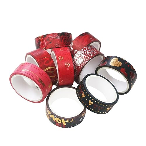 Anneome 9 Rollen Valentine's Day Washi Tape Dekorative Klebebänder für Scrapbooking DIY Tagebuch mit Herzdesigns von Anneome