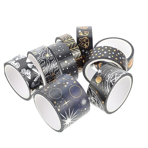Anneome 9 Rollen Washi-tape Aufkleber Aus Goldfolie Scrapbook-bänder Aufkleber Für Scrapbooking Klebebänder Album-diy-aufkleber Klebriges Diy-klebeband Spender Unterlage Punkt Abs Papier von Anneome