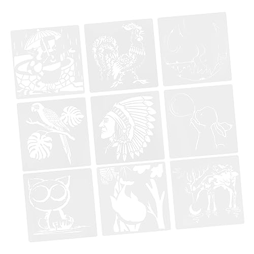 Anneome 9 Stück Teiliges Set Tier Malschablonen für Wiederverwendbare Diy Bastelschablonen Lebensmittelechtem Pet für Wanddekoration und Bastelprojekte von Anneome
