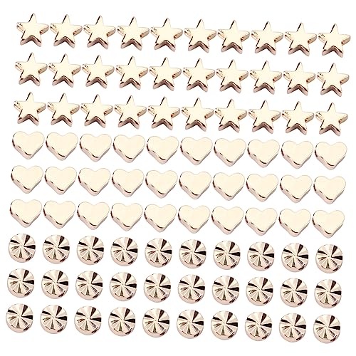 Anneome 90 Stück Diy Schmuck Zubehör Love Beads Sternform Spacer Perlen für Armbänder Ohrringe und Bastelprojekte Glänzend und Langlebig für Schmuckherstellung von Anneome