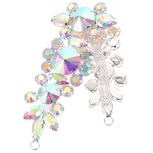 Anneome Blumenkette Aus Strass Hochzeitsdekor Schärpe Nähen Party Zubehör Braut- Flecken Strasssteine Kleid Gefälscht Junggesellin Brautjungfer Patches Für Heimwerker Colorful Silber- von Anneome