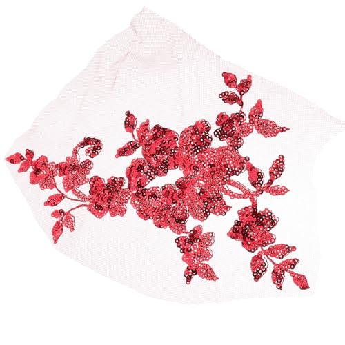Anneome Blumenstickerei Applikation mit Pailletten Weinrote Bügelfähige Spitze für Kleidung Kostüme und Dekoration Hochwertiger Langlebiger Patch für Diy Projekte Anneome Blumenstickerei Applikation mit Pailletten Weinrote Bügelfähige Spitze für Kleidung Kostüme und Dekoration Hochwertiger Langlebiger Patch für Diy Projekte von Anneome