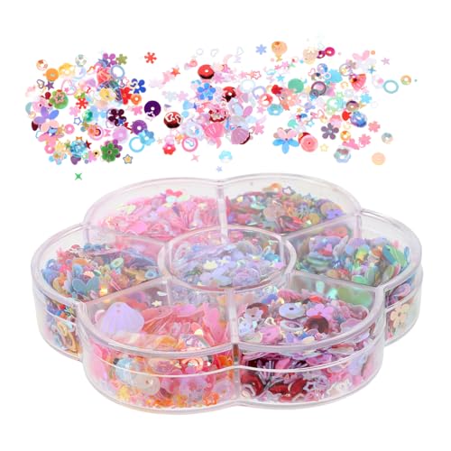 Anneome Bunte Lose Pailletten für Basteln Irisierende Schmucksteine Mehrfarbige Glitzerperlen für DIY Projekte Nagelkunst Kleidung und Haar Accessoires Vielseitige Bastelverzierung von Anneome