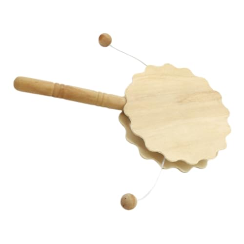 Anneome Bemalte Rasseltrommel Unbehandeltes Holzhandwerk Für Jungen Und Mädchen Handbemaltes Spielzeug Sicher Und Robust von Anneome