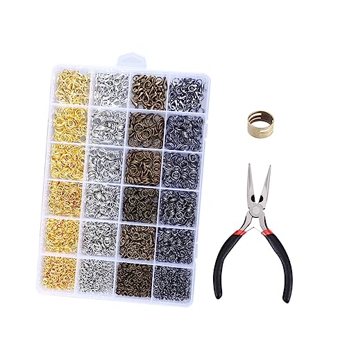 Anneome DIY Schmuckzubehör mit Fächern Öffnungs und Schließringe Hummer Verschlüsse Ring und Zange für Kreative Bastelprojekte und Schmuckherstellung von Anneome