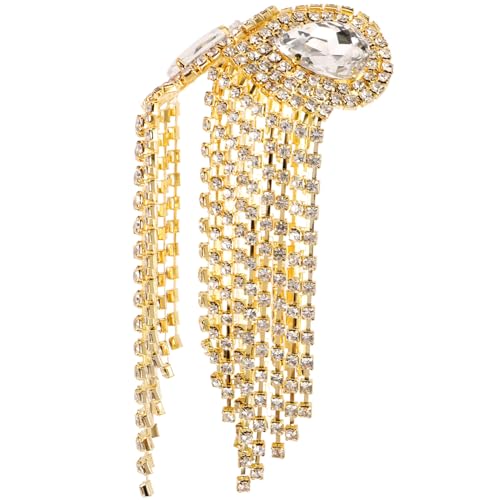 Anneome Dekorativer Tassel Applikations Patch für Kleidung Funkelnde Schulterakzente und Diy Verzierungen für Kleider Festkleidung und Handarbeiten Gold von Anneome